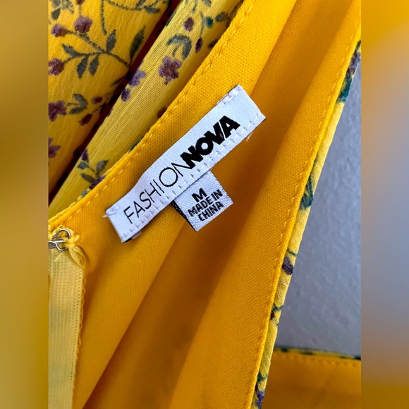 Fashion Nova Yellow Wrap Dress - Picture 7 of 7